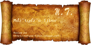 Mátyás Tibor névjegykártya